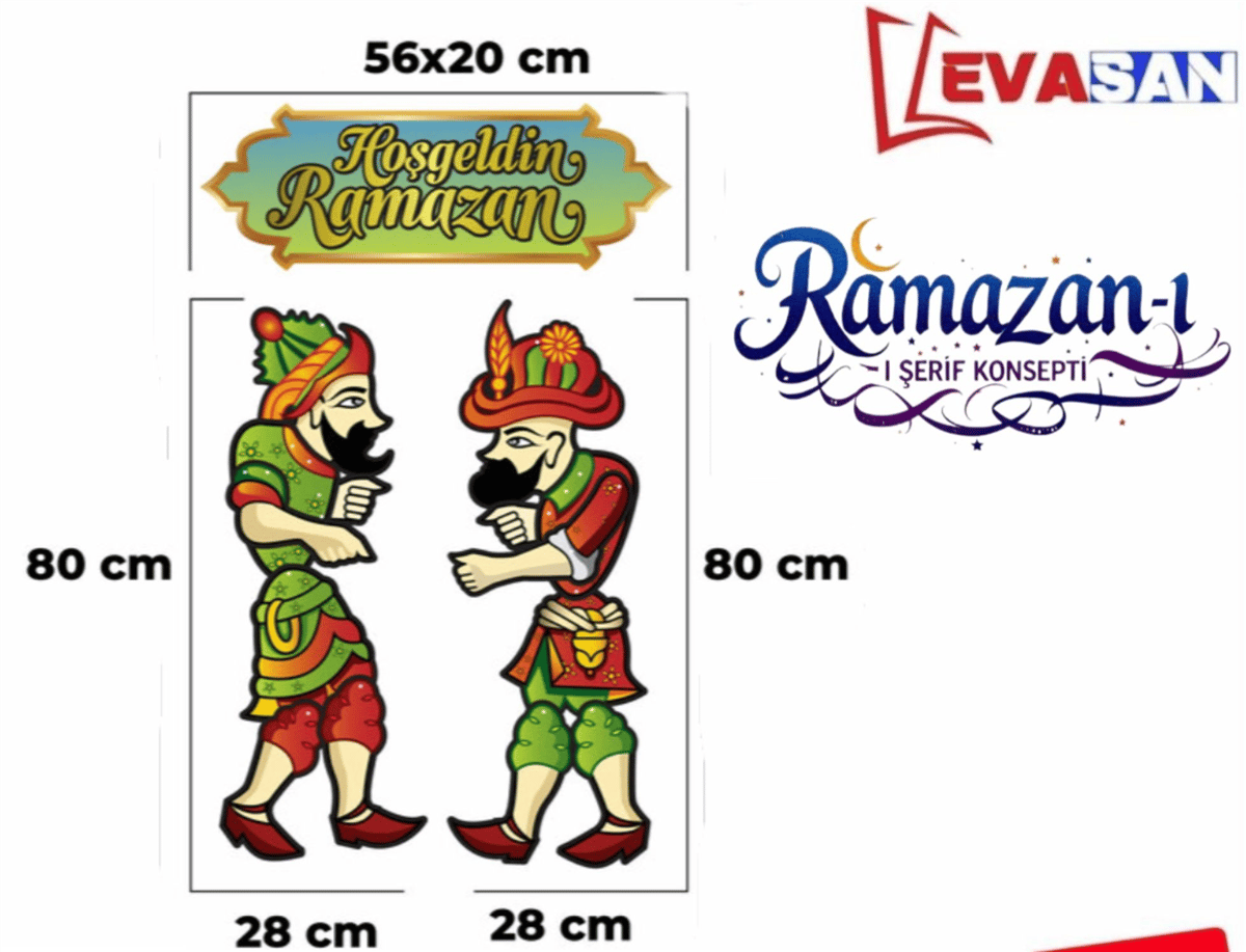 HACİVAT KARAGÖZ FİGÜR SET 80CM*28CM