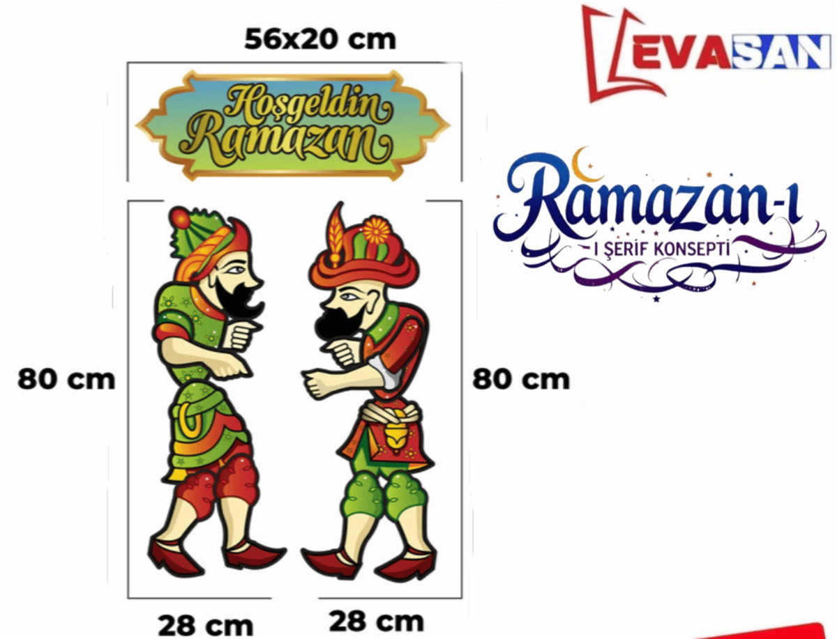 HACİVAT KARAGÖZ FİGÜR SET 80CM*28CM
