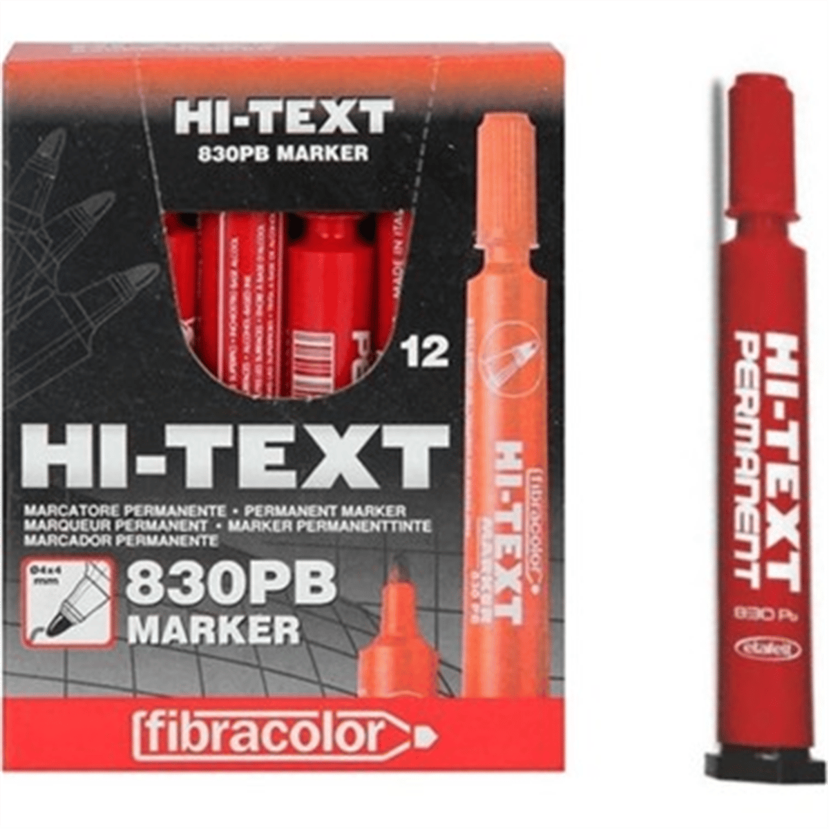 Hİ-TEXT YUVARLAK UÇ KOLİ KALEMİ KIRMIZI PK:12 Lİ