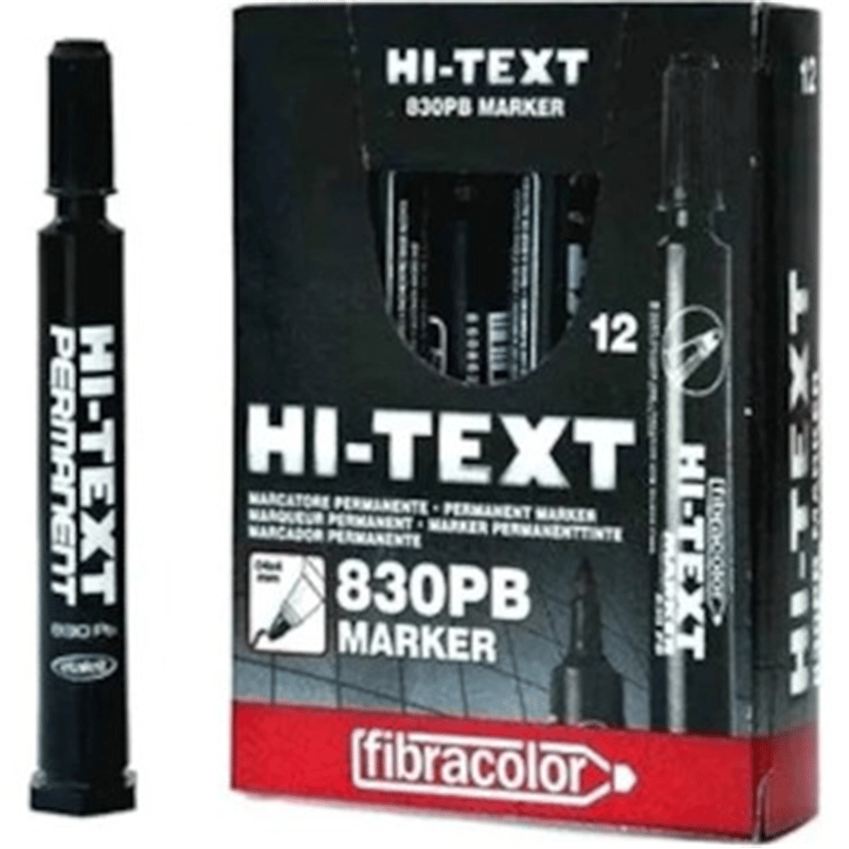 Hİ-TEXT YUVARLAK UÇ KOLİ KALEMİ SİYAH PK:12 Lİ