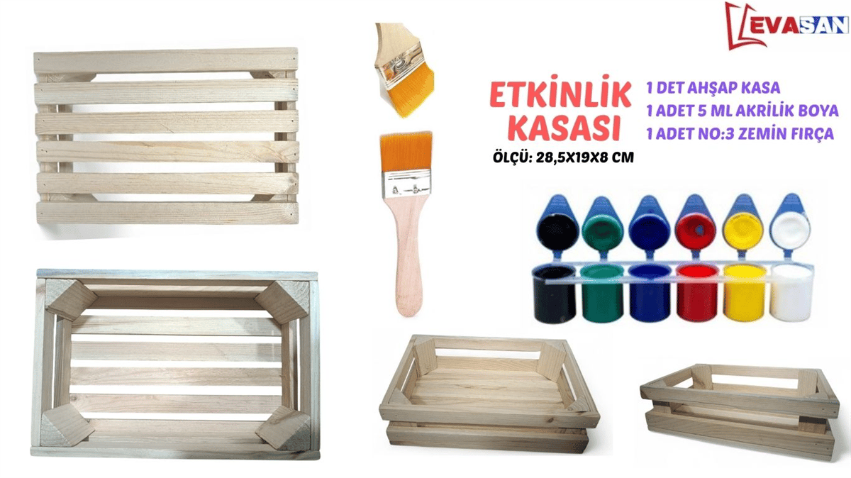 HOBİ ETKİNLİK KASASI +1FIRÇA+1BOYA 28X19X8 CM