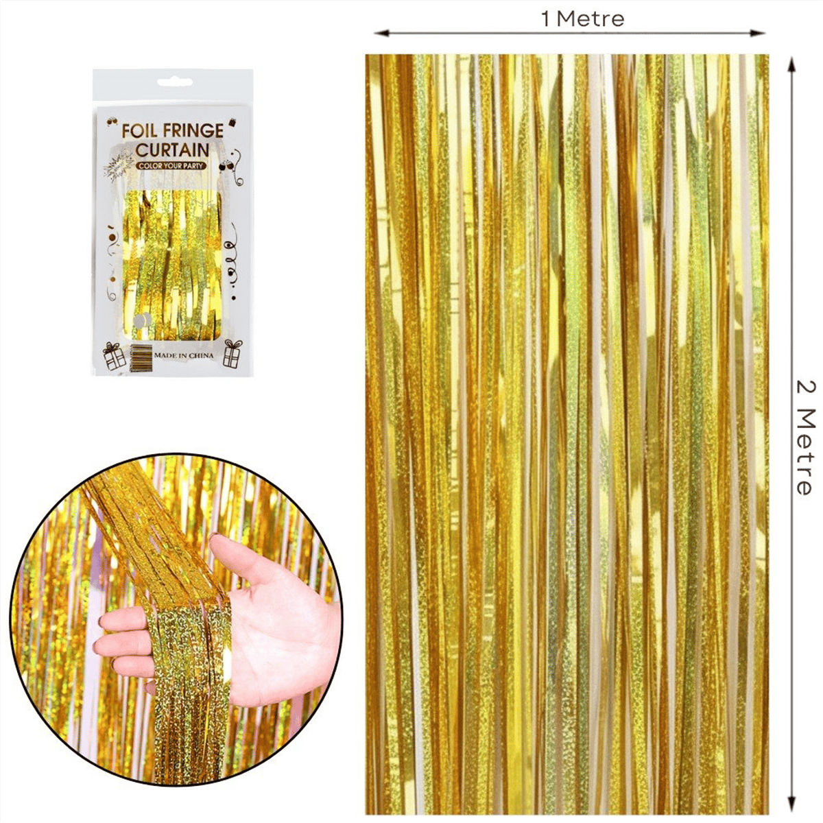 İTHAL METALİZE HOLOGRAM GOLD ARKA PLAN PERDESİ 2*1m