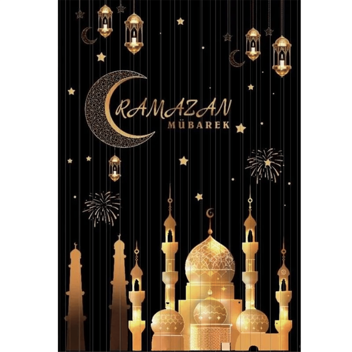 İTHAL METALİZE RAMAZAN MÜBAREK ARKA PLAN PERDESİ 130*100
