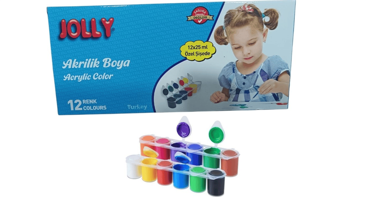 JOLLY 607 AKRİLİK BOYA ASKILI 12 RENK 25 ML *36