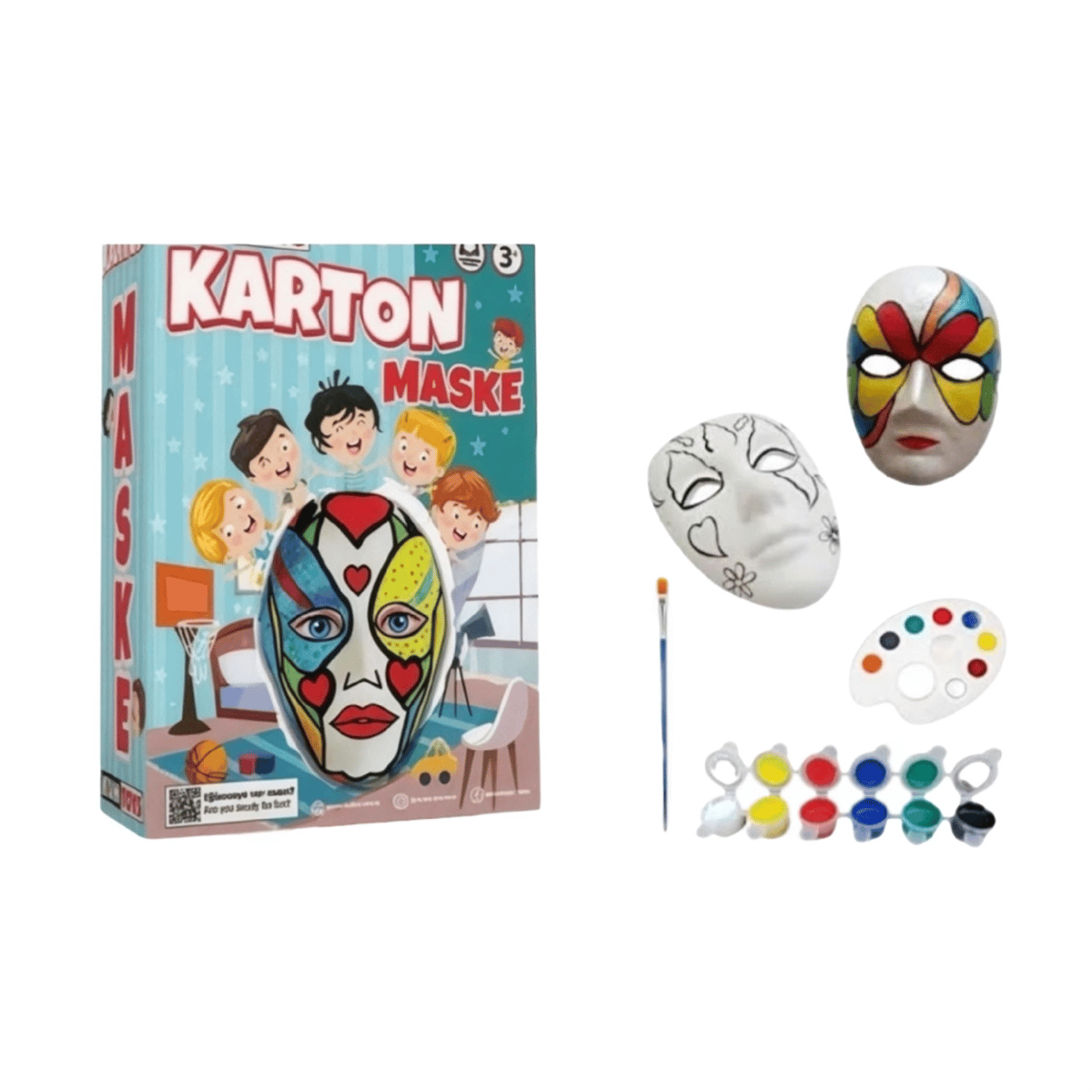 KARTON MASKE BOYAMA SETİ