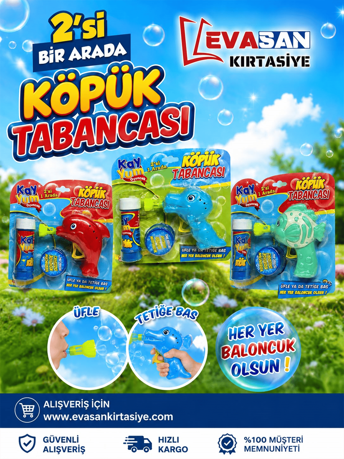 KAYYUM 2 Sİ BİR ARADA KÖPÜK TABANCASI