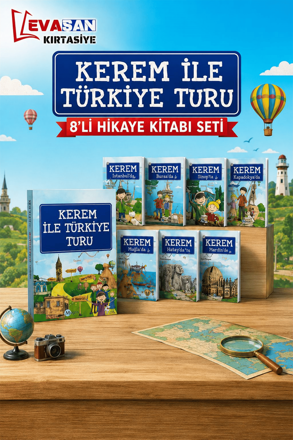 KEREM İLE TÜRKİYE TURU 8 Lİ HİKAYE KİTABI SETİ