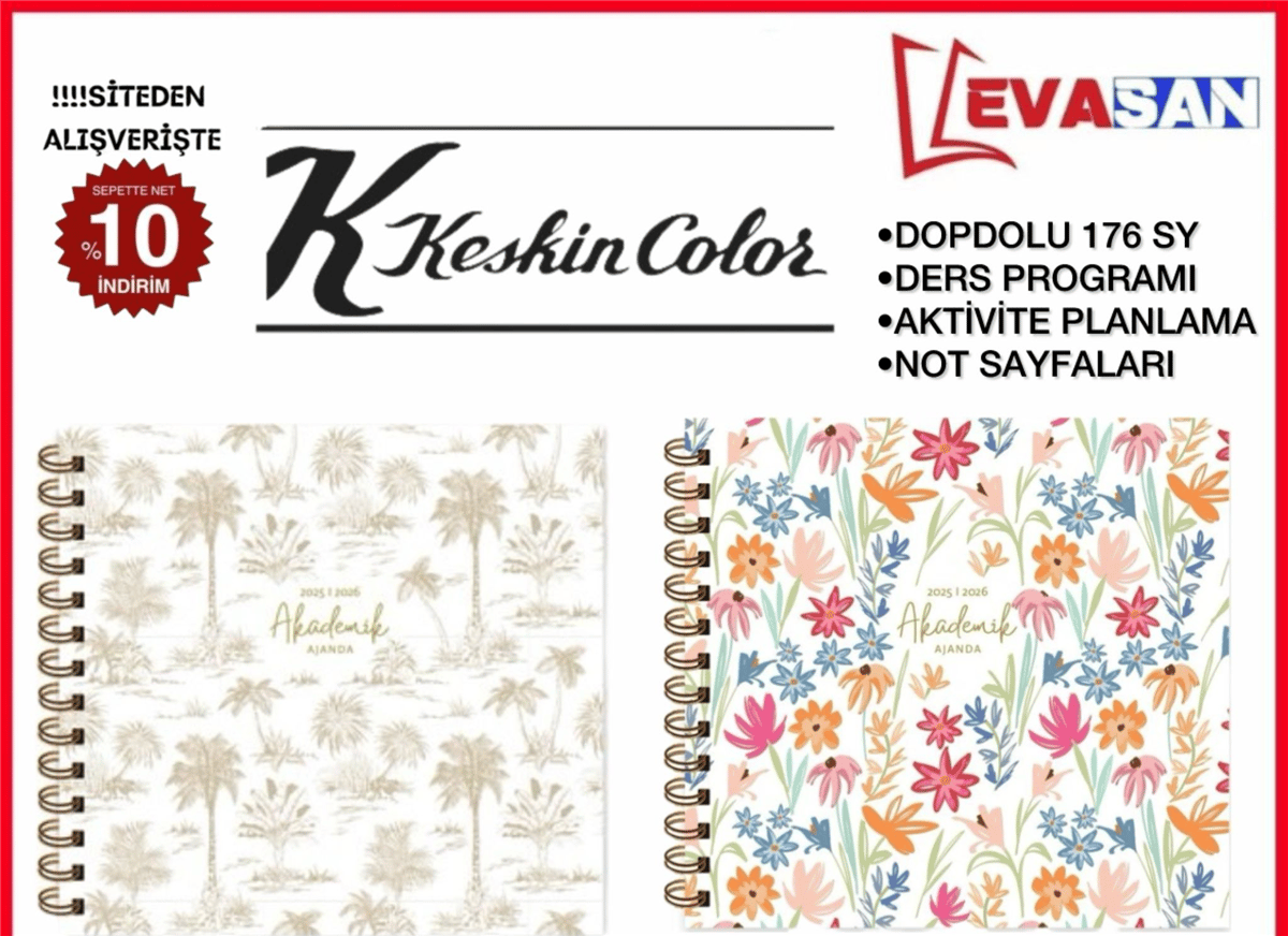 KESKİN 16X16 2026 SPRALLİ AKADEMİK AJANDA 176 SAYFA