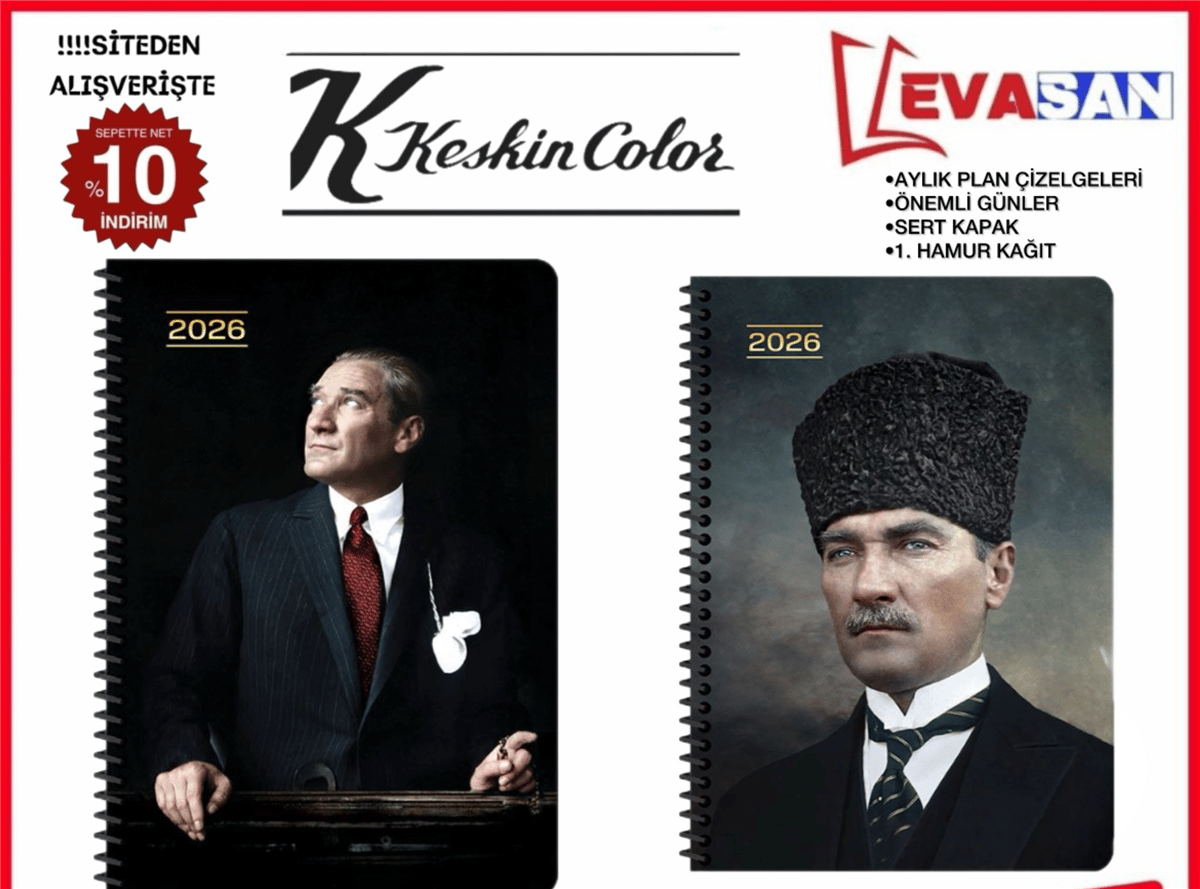 KESKİN 17X24 2026 SPRALLİ BAŞ KOMUTAN AJANDA 168 YAP