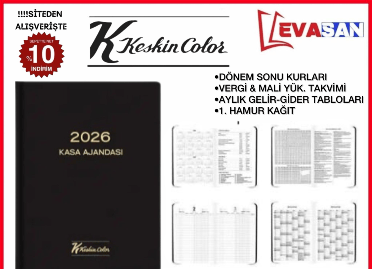 KESKİN 17X24 2026 TİCARİ KASA AJANDA 204 YAP.