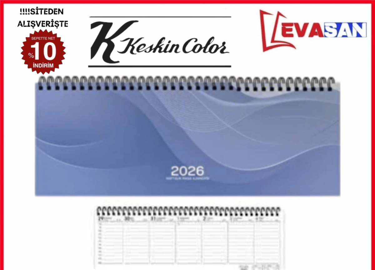 KESKİN 2026 SPRALLİ HAFTALIK MASA AJANDASI
