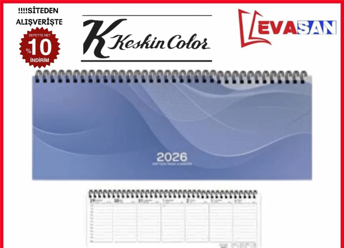 KESKİN 2026 SPRALLİ HAFTALIK MASA AJANDASI