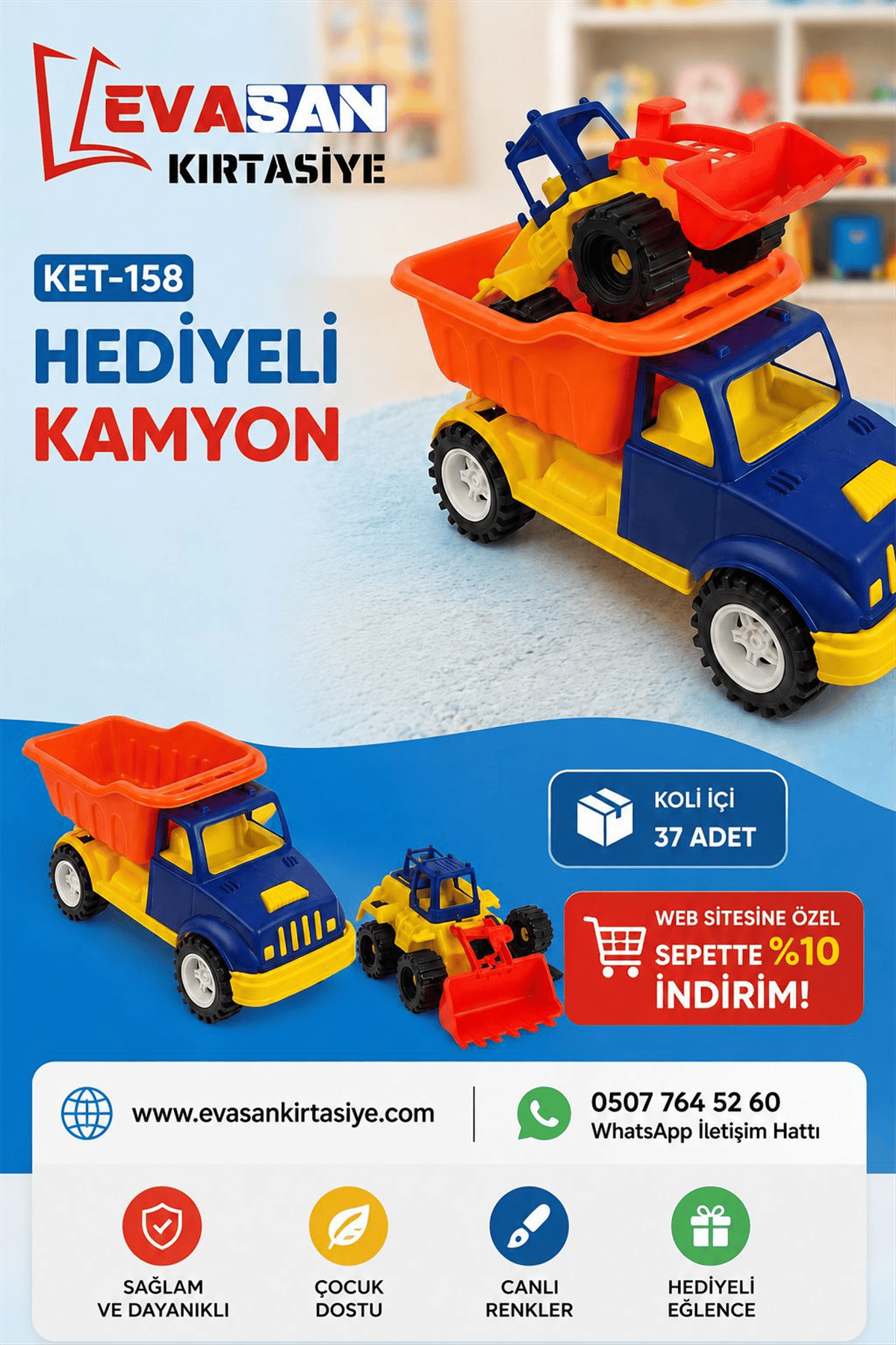KET-158 HEDİYELİ KAMYON SETİ 22X34 *37