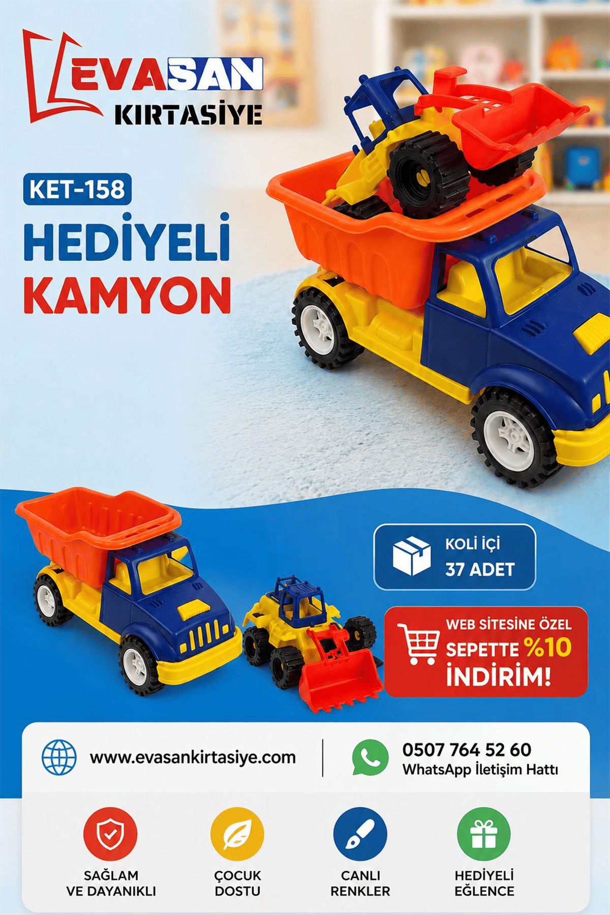 KET-158 HEDİYELİ KAMYON SETİ 22X34 *37