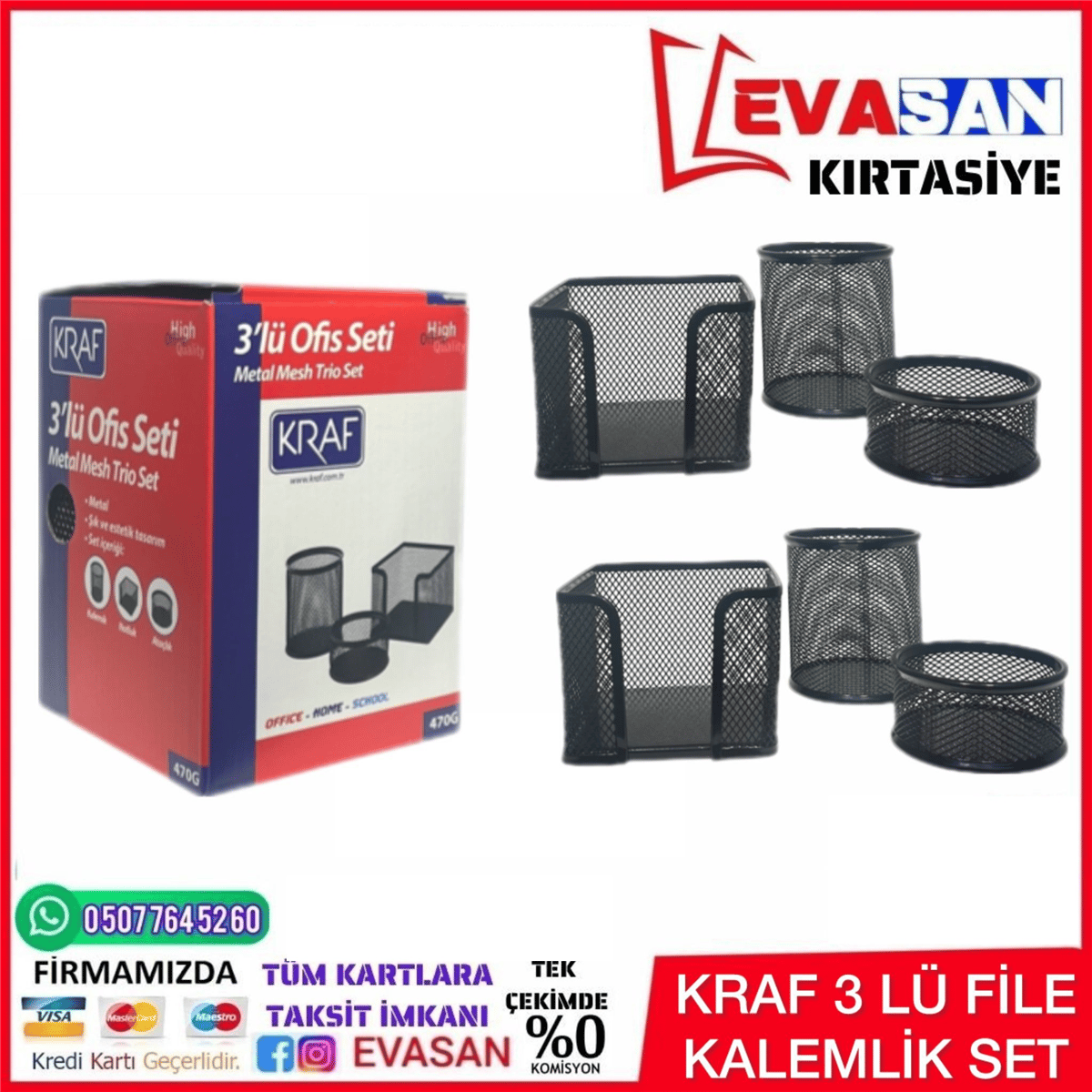 KRAF 3 LÜ FİLE KALEMLİK SET 