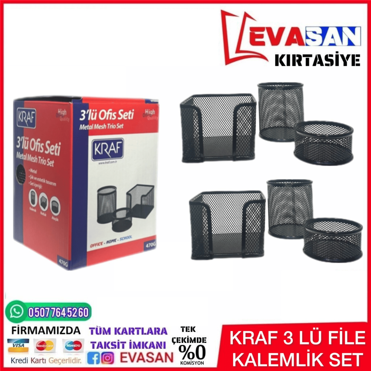 KRAF 3 LÜ FİLE KALEMLİK SET 
