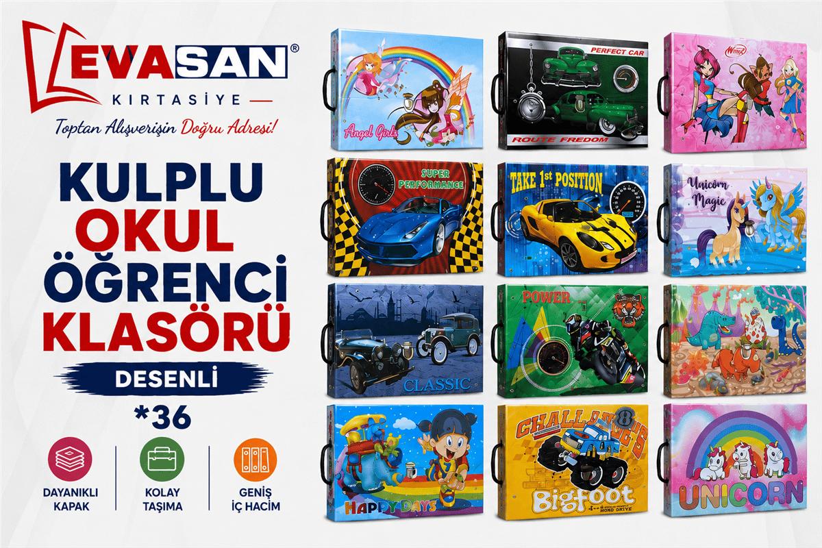 KULPLU OKUL ÖĞRENCİ KLASÖRÜ DESENLİ *36