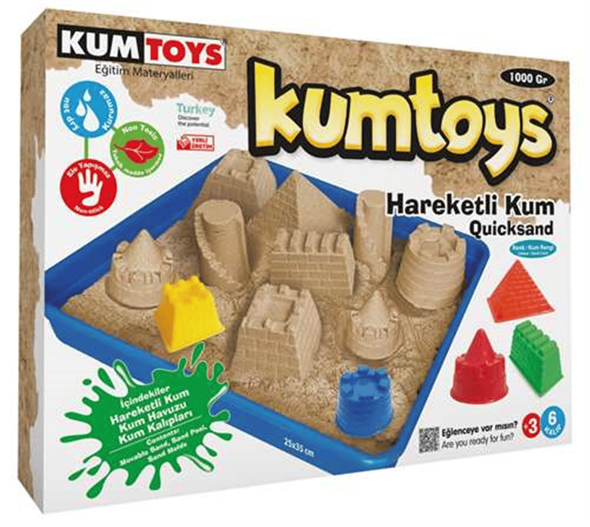 KUMTOYS KİNETİK KUM 1000 GR. TEPSİLİ
