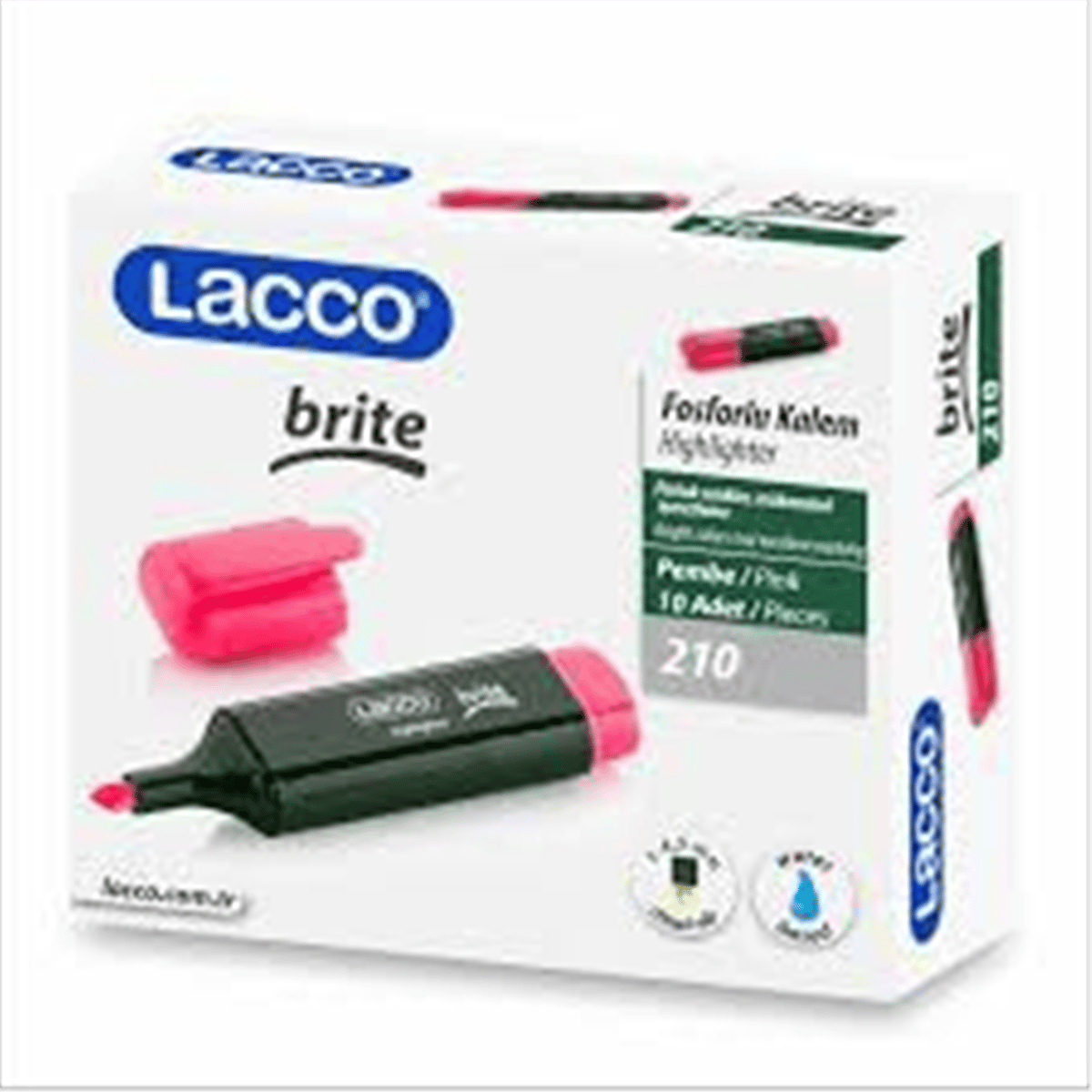 LACCO BRİTE PEMBE FOSFORLU KALEM 210 10 LU *200