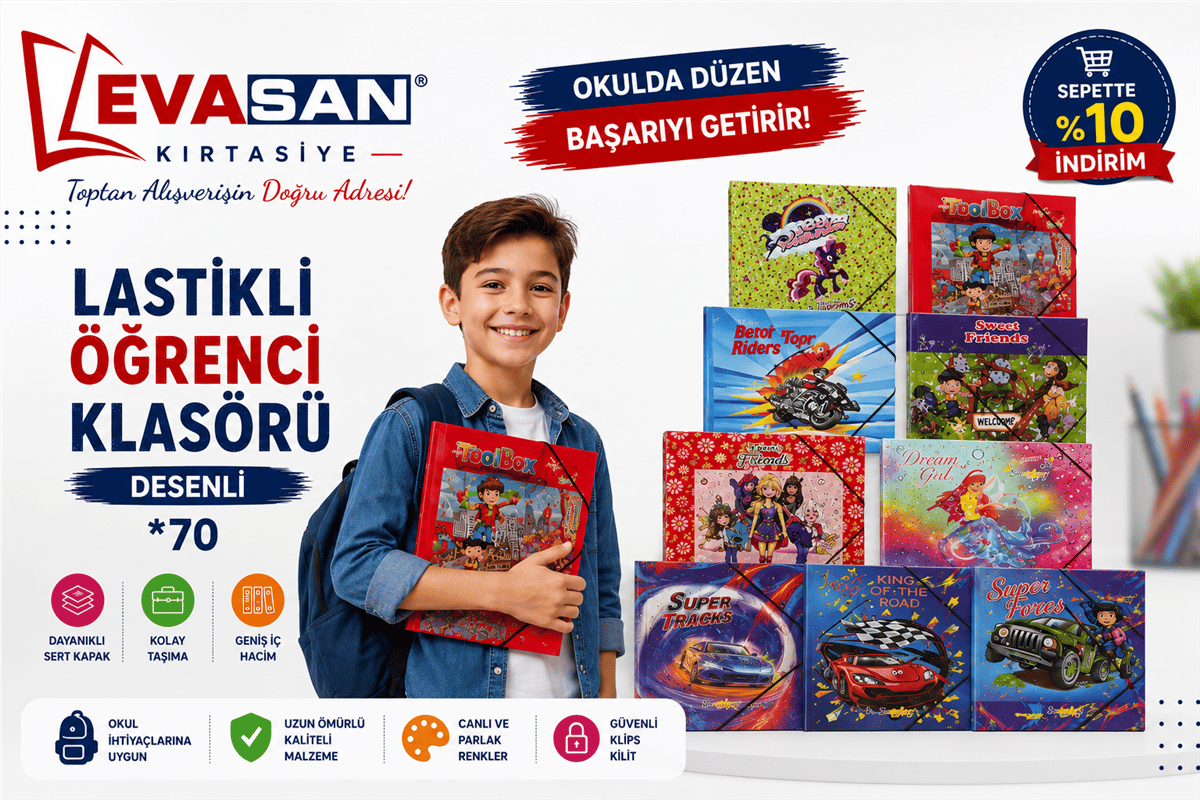 LASTİKLİ ÖĞRENCİ KLASÖRÜ *70