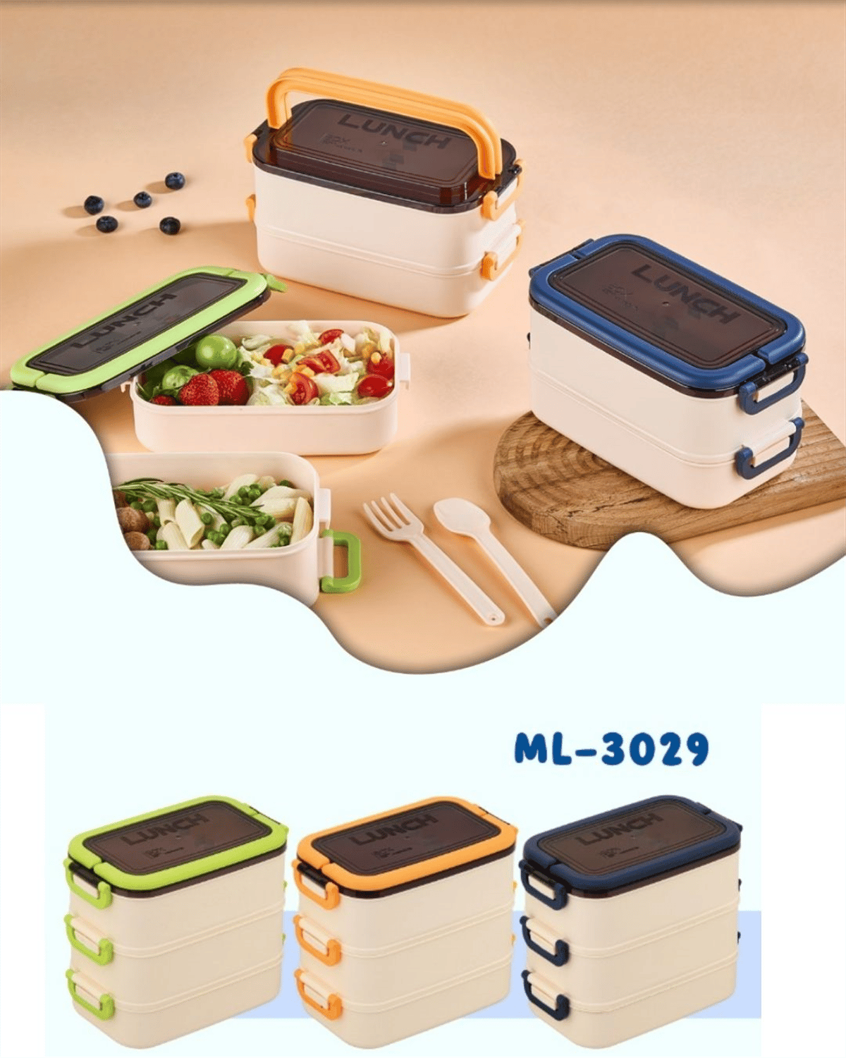 LUNCH BOX ML-3029 3 KATLI BESLENME KABI *24