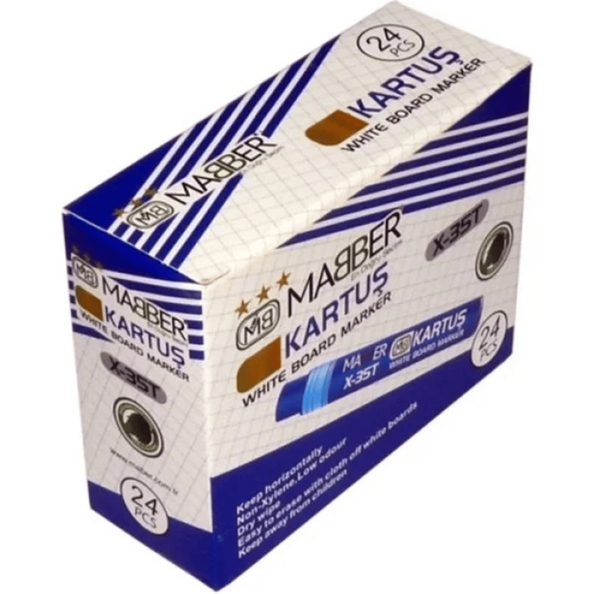 MABER-35T KARTUŞ TAHTA KALEM MAVİ 24'LÜ 1152*108