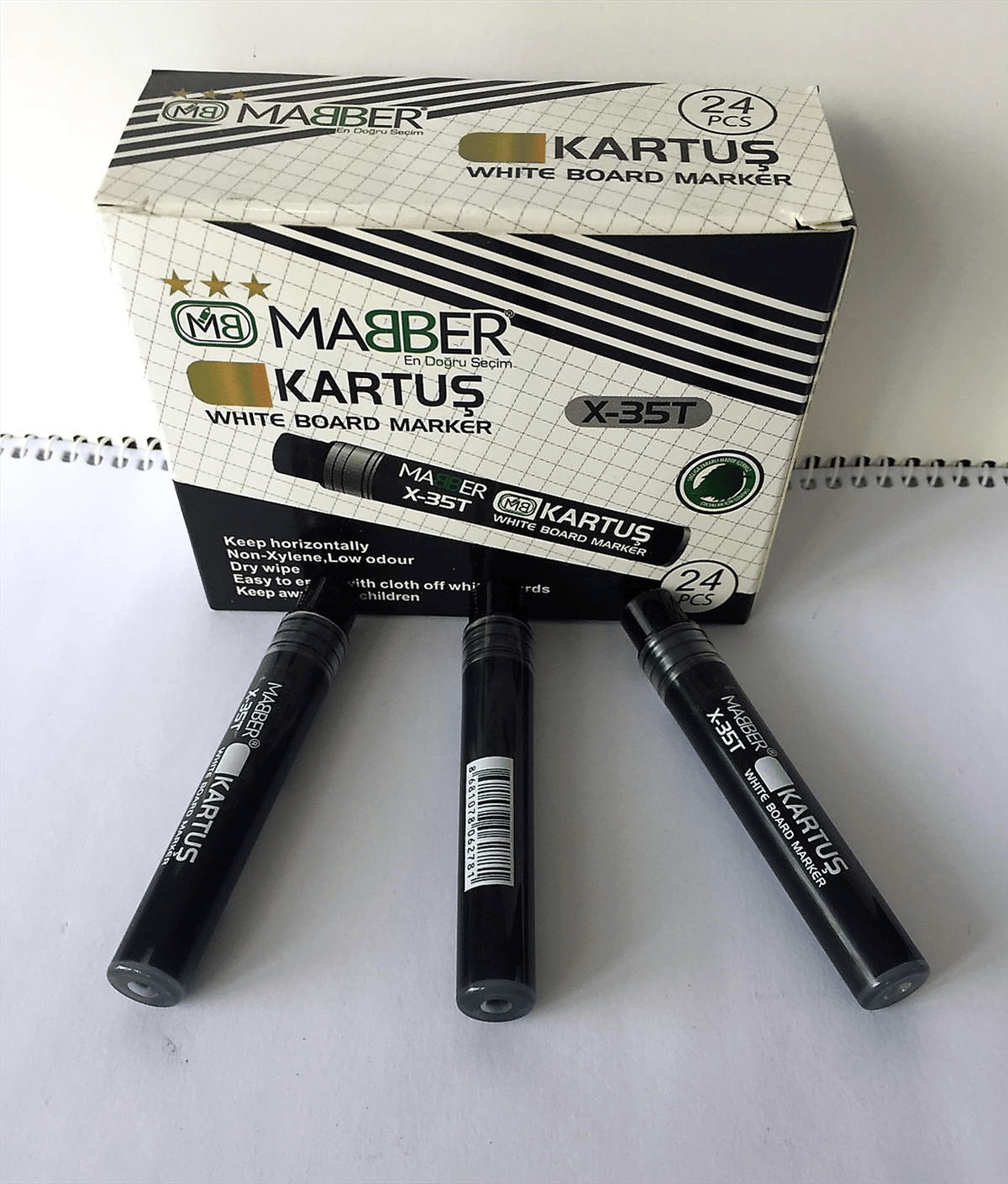 MABER-35T KARTUŞ TAHTA KALEM SİYAH 24'LÜ 1152*108
