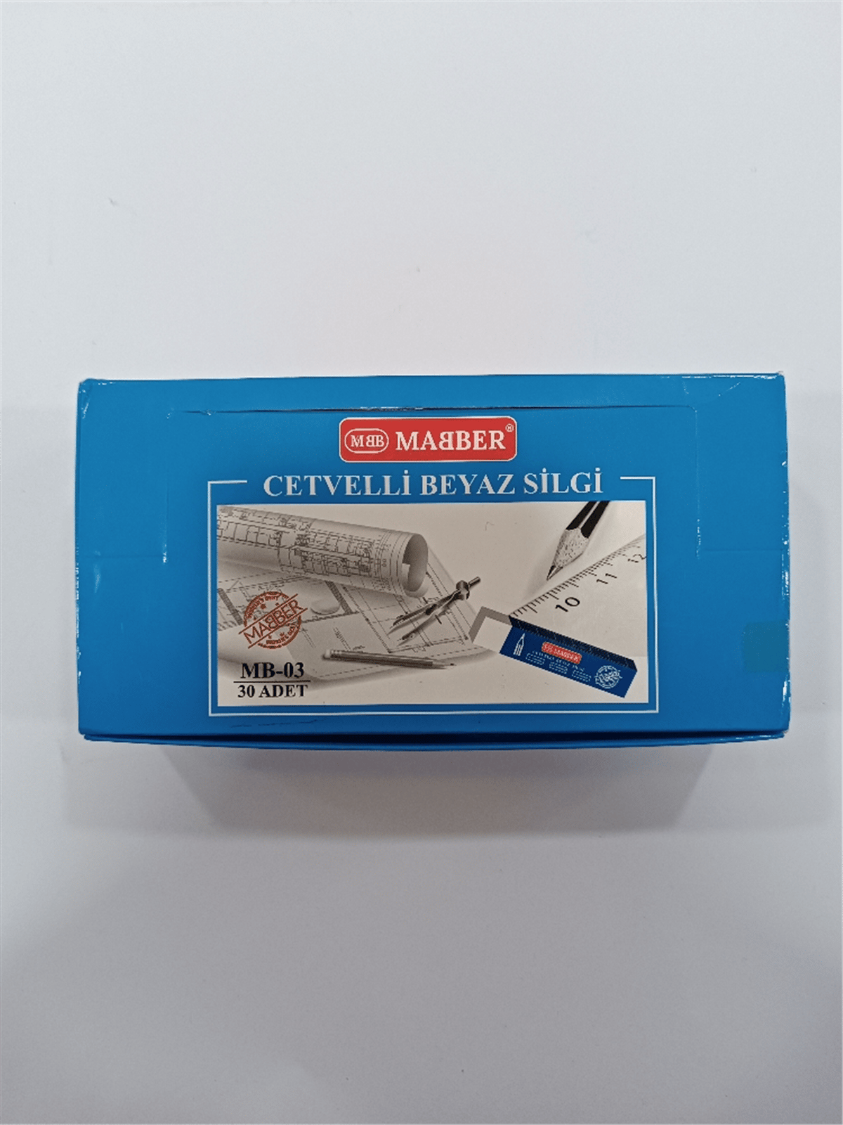 MABER-MB03 CETVELLİ BEYAZ SİLGİ 30'LU 600*20