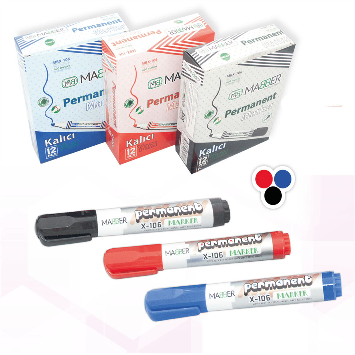 MABER-MBX-106 PERM.MARKER KIRMIZI 12'Lİ 1152*96