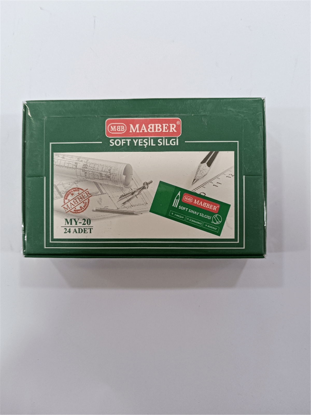 MABER-MY20 SOFT YEŞİL SİLGİ 24 LÜ 720*30