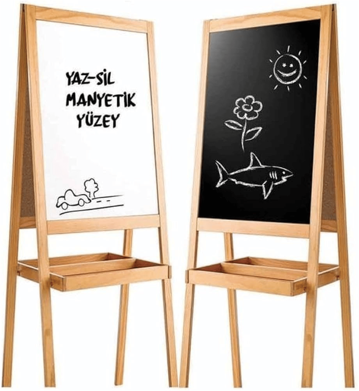MANYETİK AYAKLI SİY/BEY YAZI TAHTASI KAL+SİL+TEB. 110X45 CM