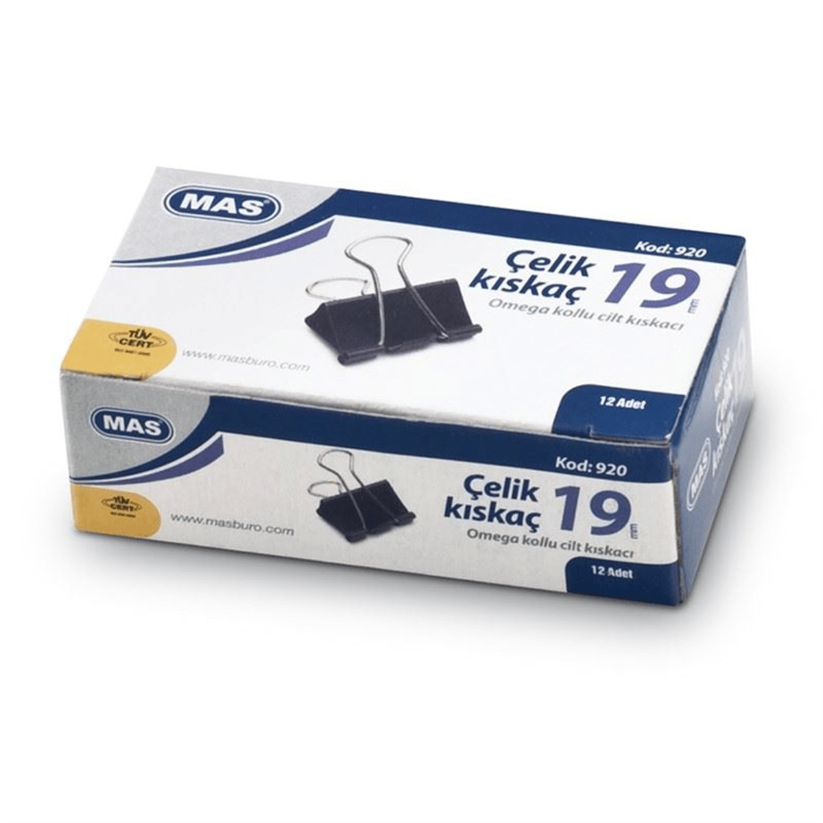 MAS 920/921 OMEGA ÇELİK KISKAÇ 19 MM.(SİYAH) PK:12 Lİ 