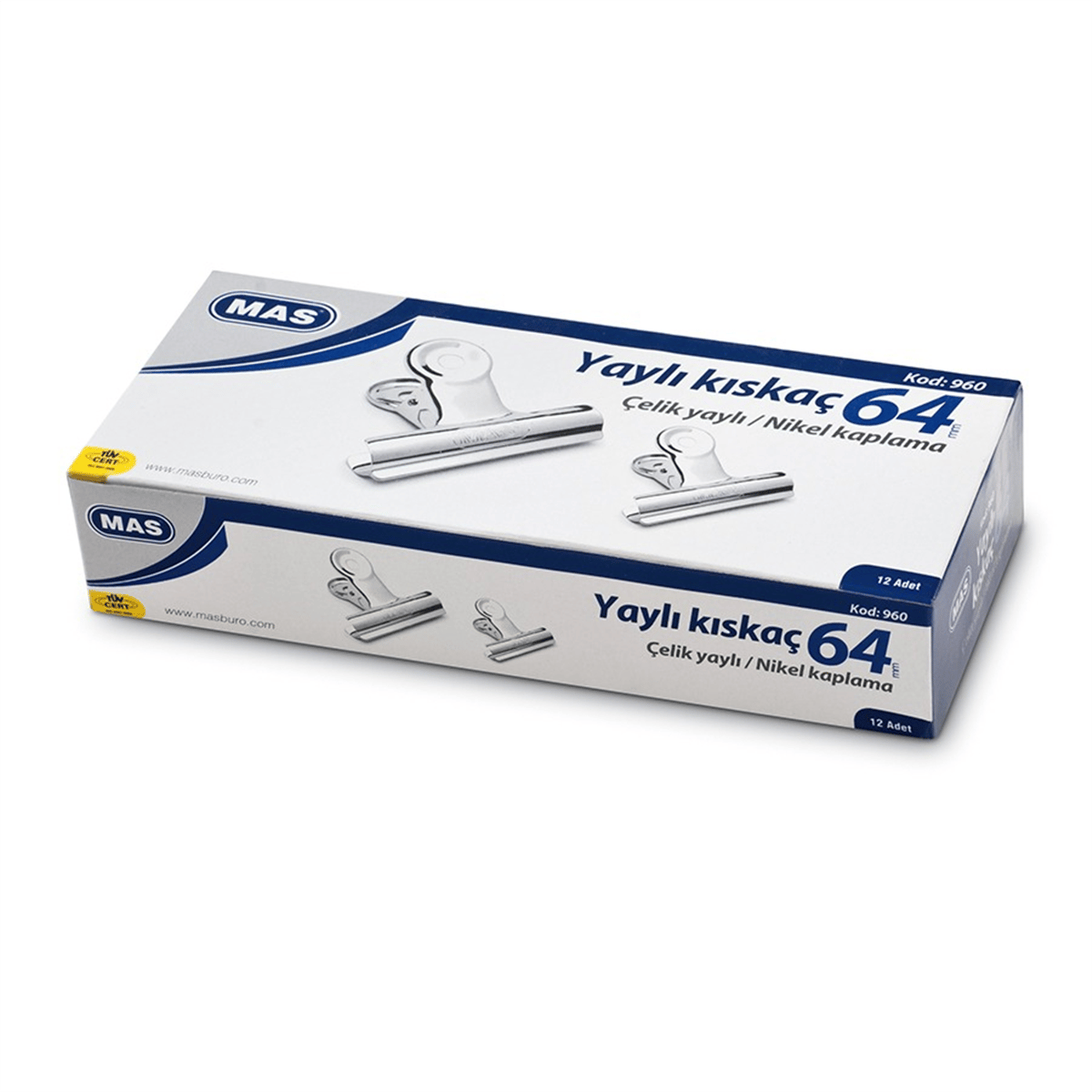 MAS KOD:960 YAYLI KISKAÇ 64 MM PK:12 Lİ 