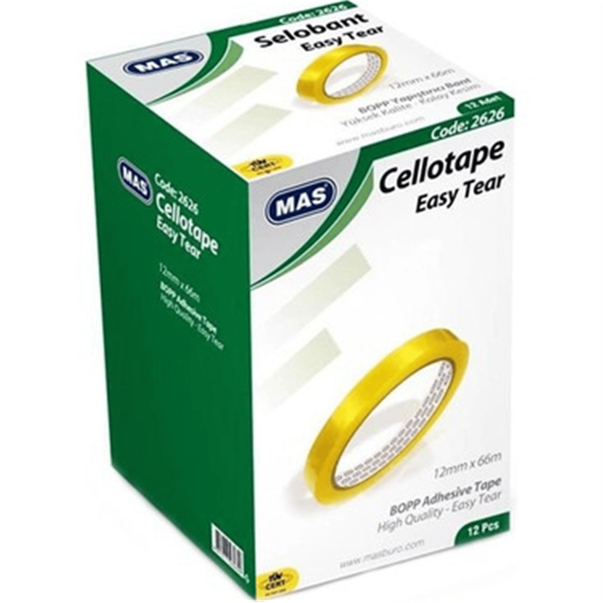 MAS SELOBANT 12MMX66M KOD:2626 12 Lİ