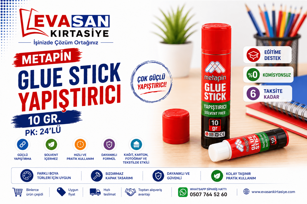 METAPİN 100 GLUE STICK YAPIŞTIRICI 10 GR. PK:24 LÜ *1152