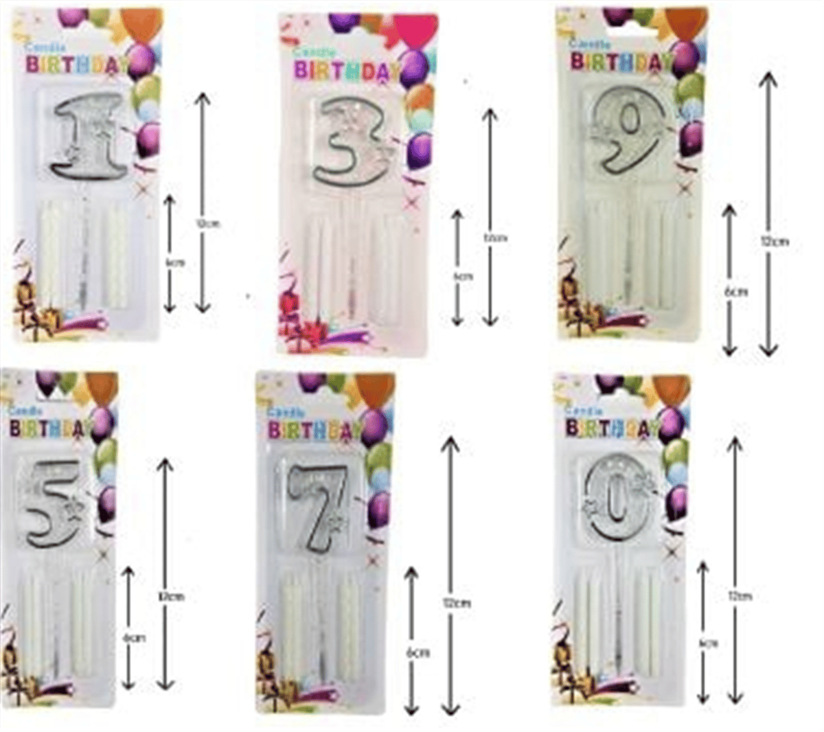 MİKA ŞEFFAF RAKAM MUM 12 CM PAKET:12 Lİ