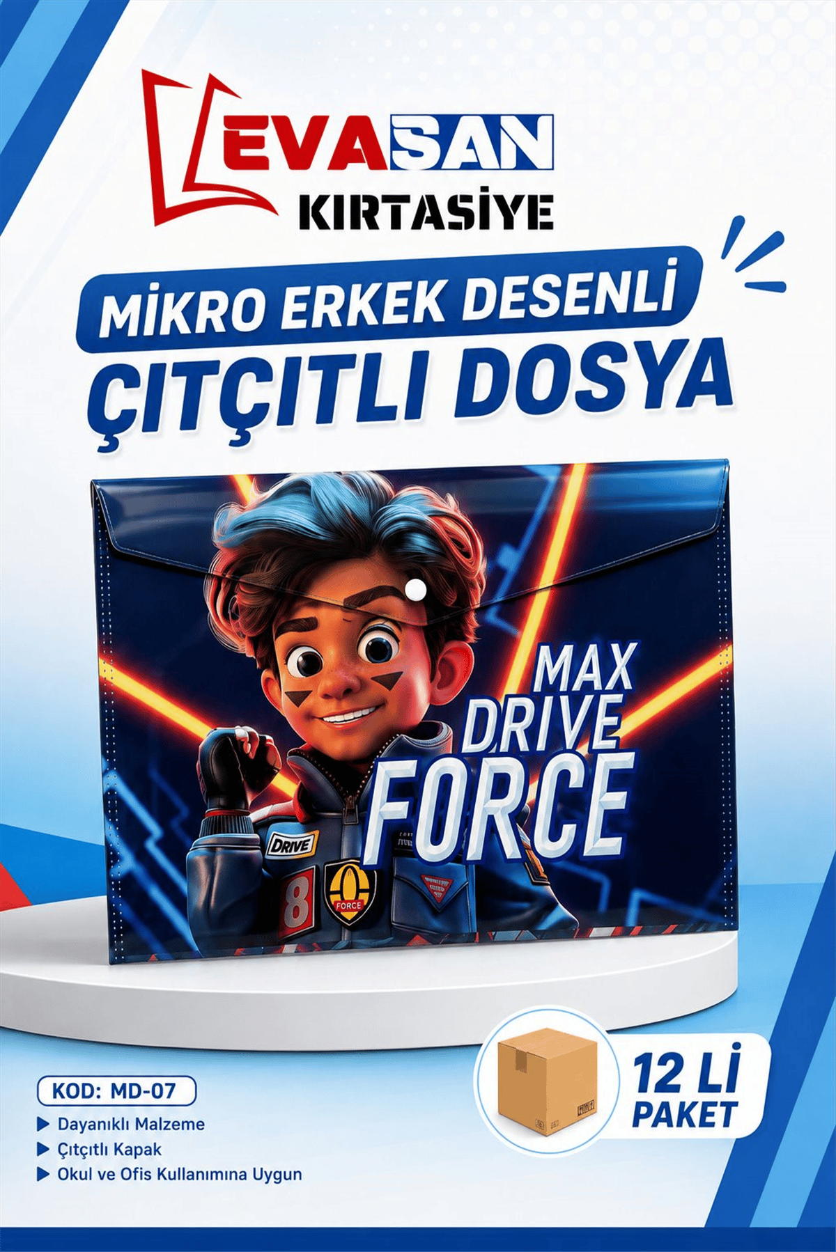 MİKRO MD-07 ERKEK DESENLİ ÇITÇITLI DOSYA PK:12 Lİ 