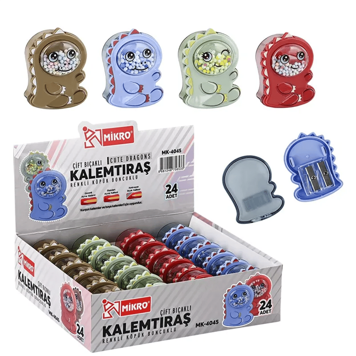 MİKRO MK-4045 KÖPÜK BONCUKLU KALEMTRAŞ 24 LÜ