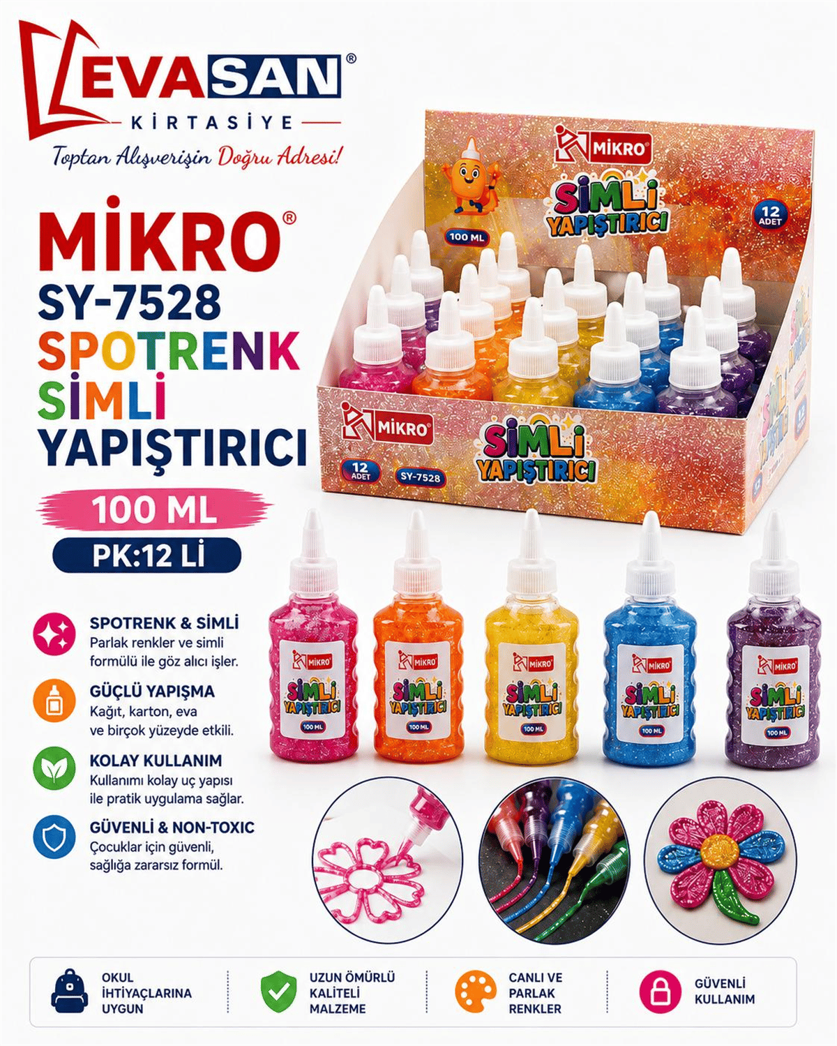 MİKRO SY-7528 SPOTRENK SİMLİ YAPIŞTIRICI 100 ML PK:12 Lİ 