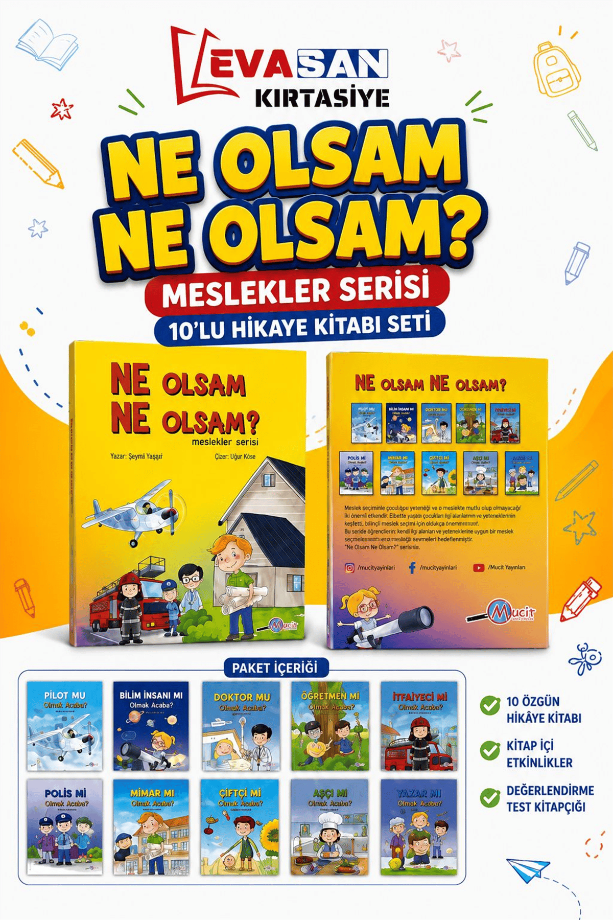 NE OLSAM NE OLSAM MESLEKLER SERİSİ 10 LU HİKAYE  KİTABI SETİ
