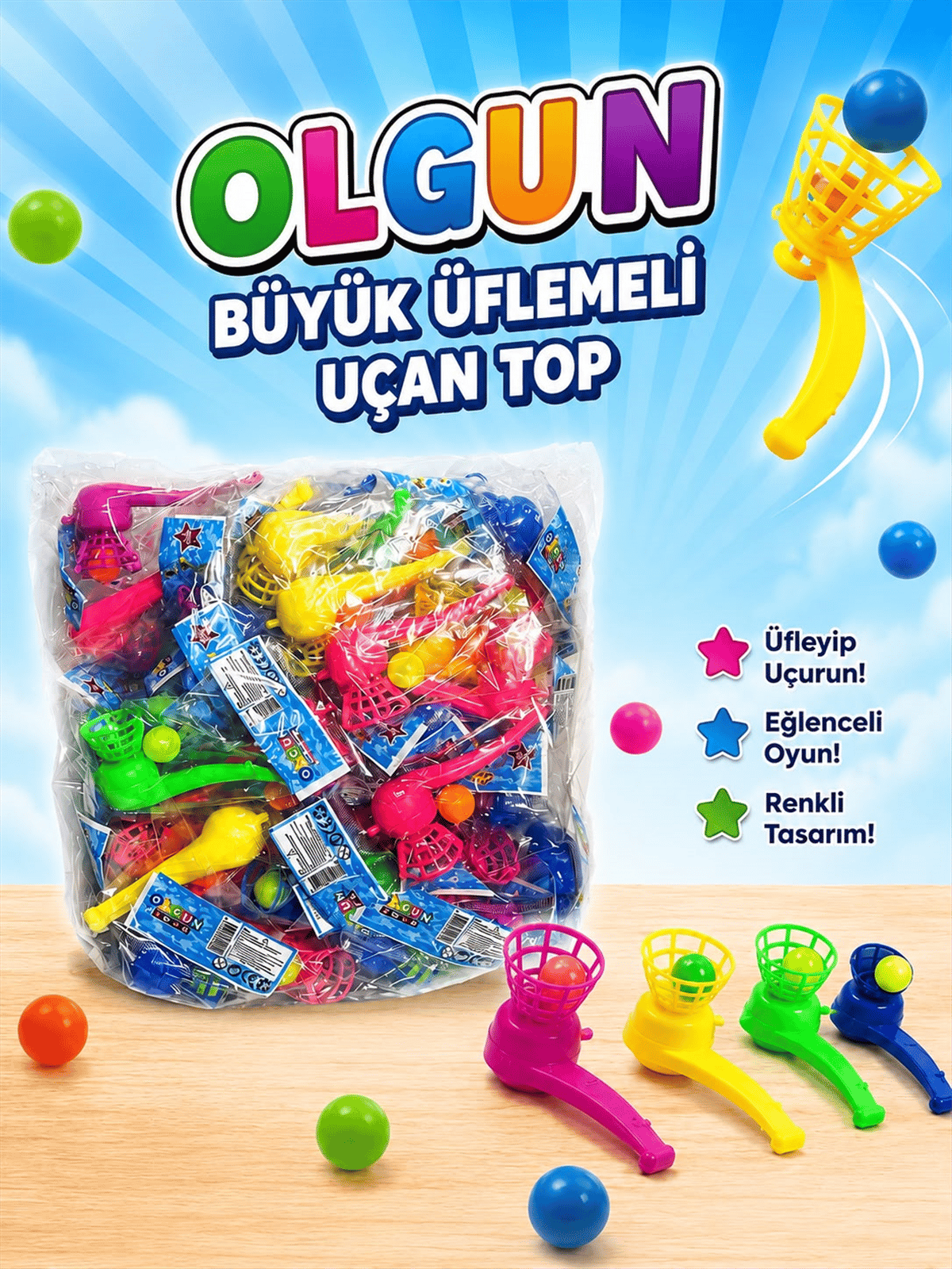 OLGUN BÜYÜK ÜFLEMELİ UÇAN TOP PK:50 Lİ