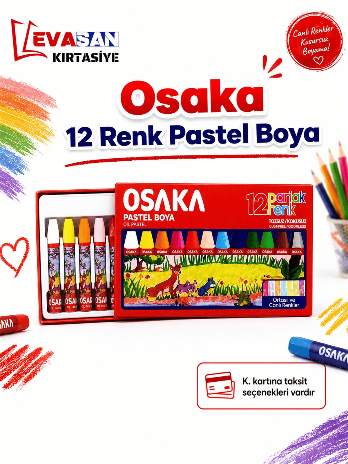 OSAKA PASTEL BOYA 12 RENK