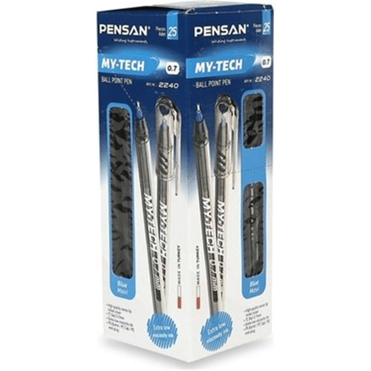 PENSAN 2240 MY-TECH TÜKENMEZ KALEM MAVİ PK:25 Lİ