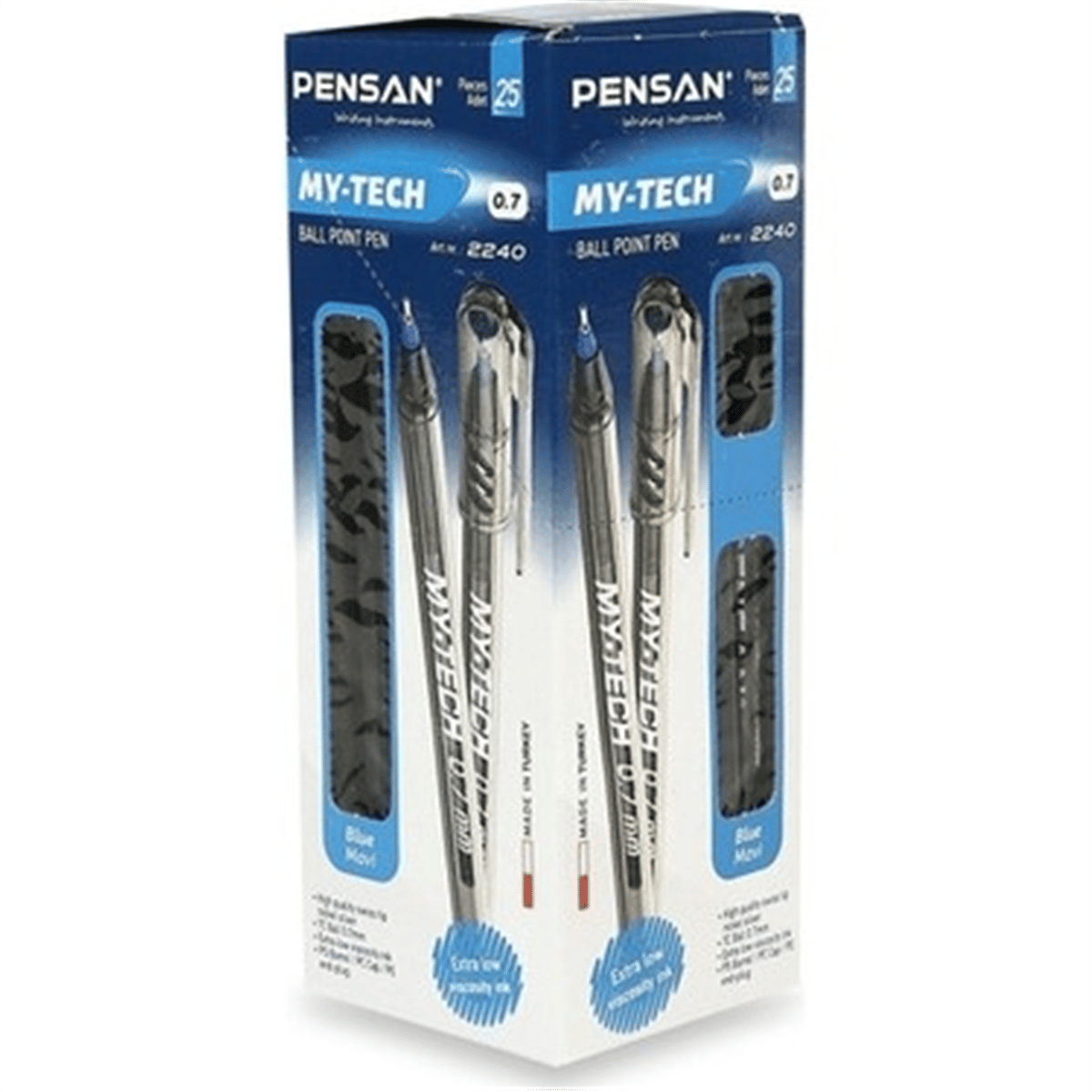 PENSAN 2240 MY-TECH TÜKENMEZ KALEM MAVİ PK:25 Lİ