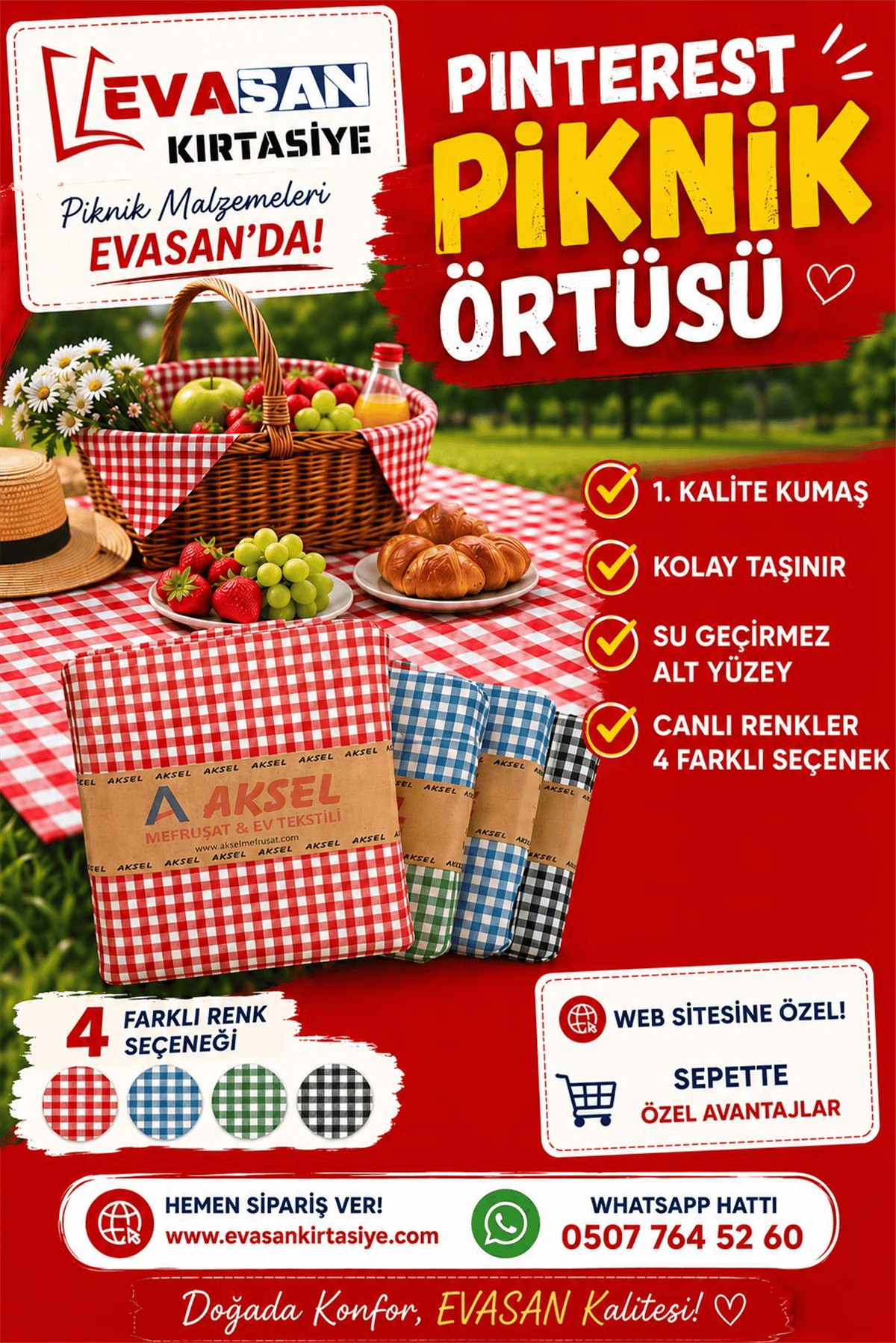 PİNTEREST PİKNİK ÖRTÜSÜ 170X170 