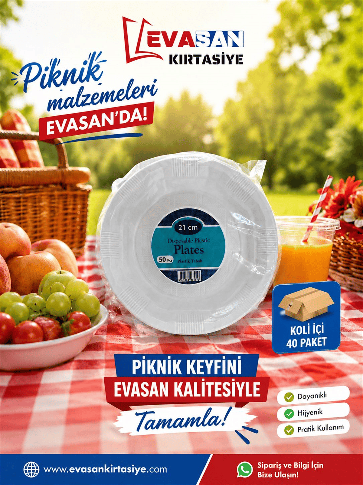 PLASTİK TABAK 21 CM PK:50 Lİ