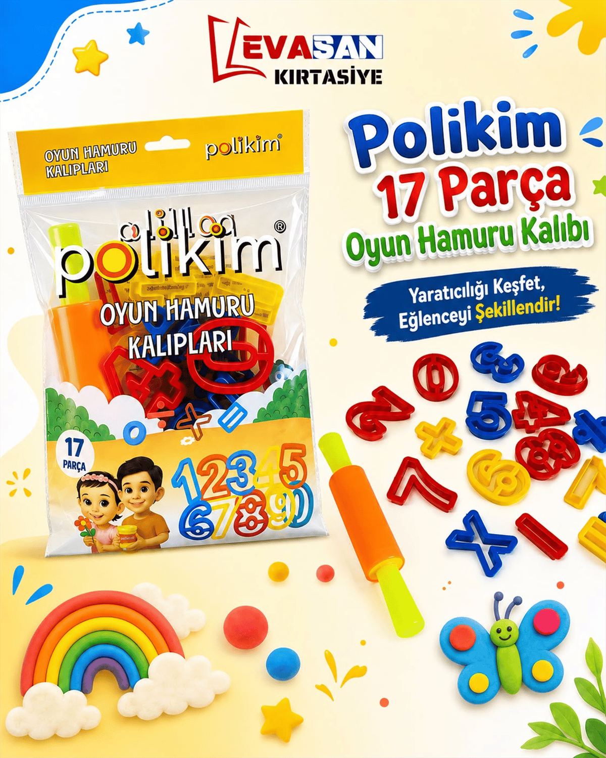 POLİKİM 17 PARÇA OYUN HAMURU KALIBI 