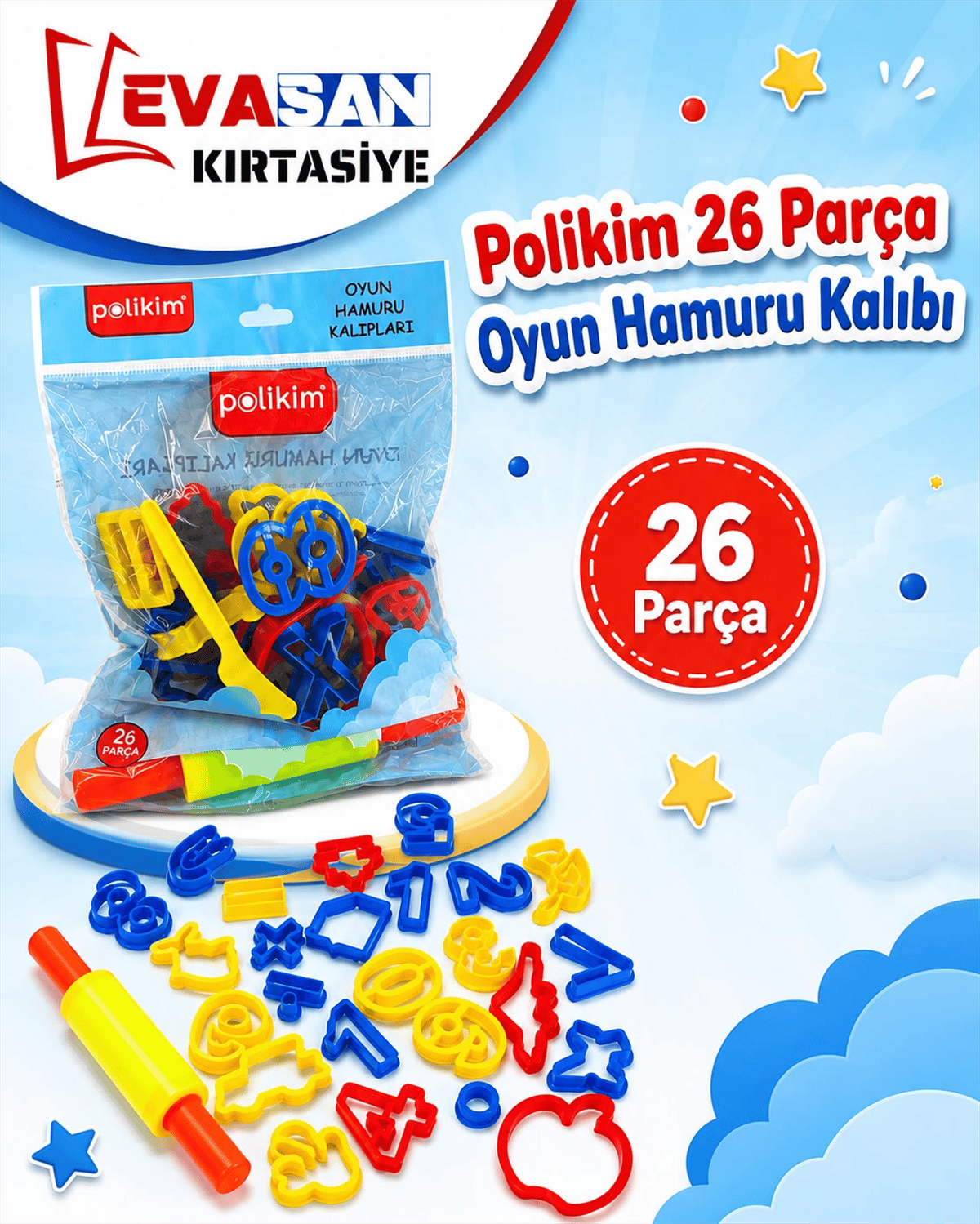 POLİKİM 26 PARÇA OYUN HAMURU KALIBI