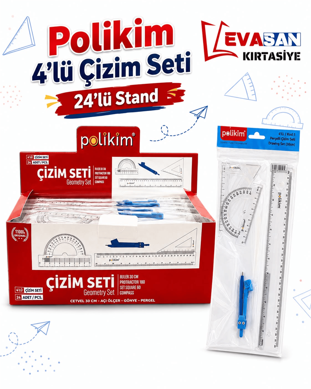 POLİKİM 4 LÜ ÇİZİM SETİ PK:24 LÜ