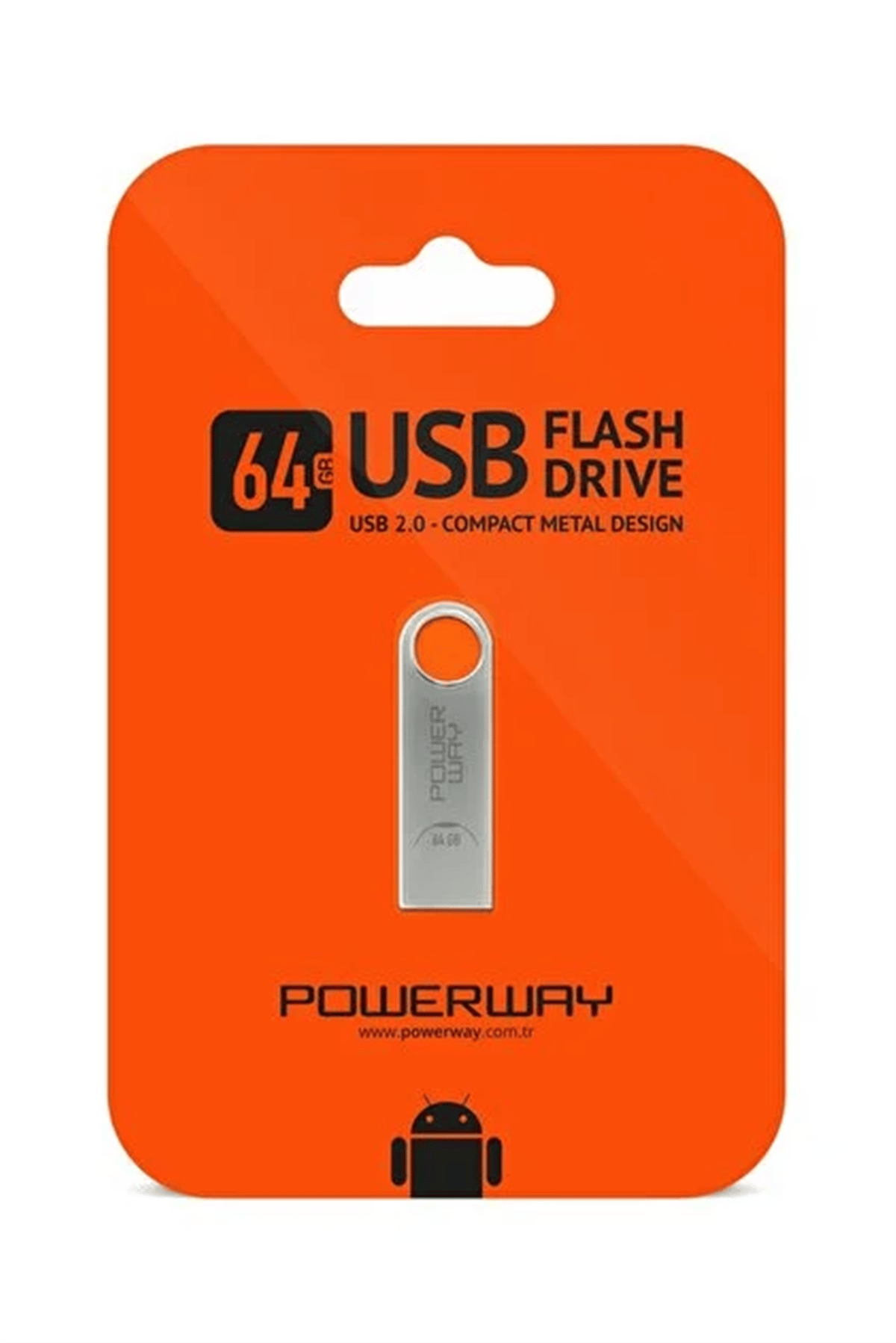 POWERWAY 64 GB METAL FLASH BELLEK